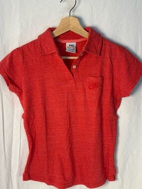 Vintage 80s Nike Orange Tag Polo Shirt - Made in Portugal - Red Heathered - Sm